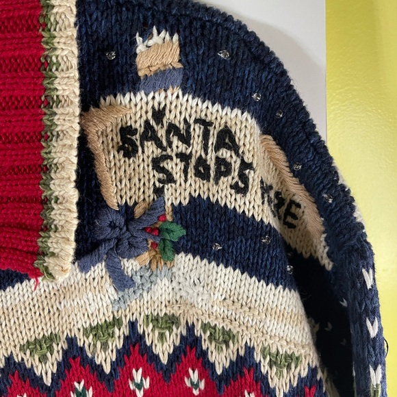 Casual Corner Annex Christmas zip up sweater size large - Picture 5 of 8